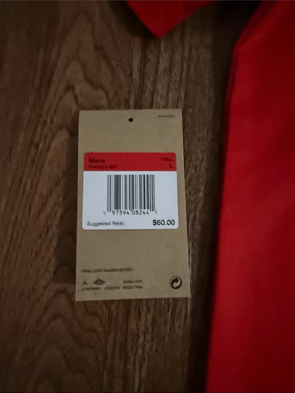 Air Jordan Jumpman Polo Shirt Men's Size Large Red Striped Football FN6924-657